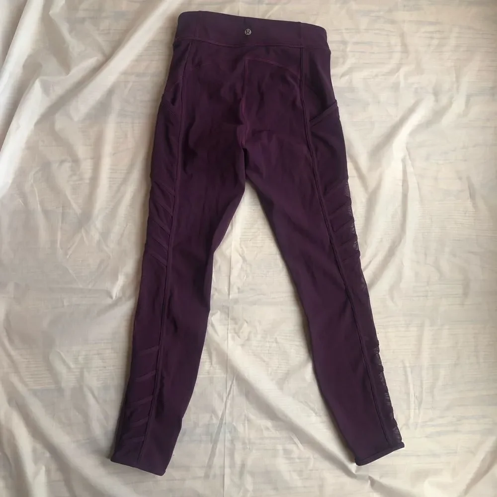 Lululemon Wild & Free Tights Mesh Panel Modo Style Sz 2